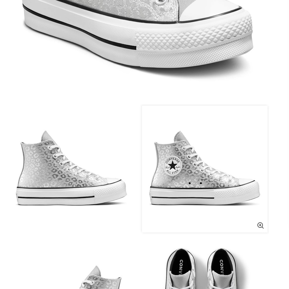 Converse Women's Metallic Silver High-Tops